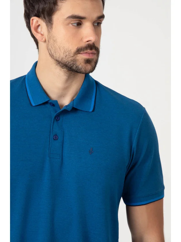 POLO MASCULINA REGULAR DLZ , AZUL MARINHO