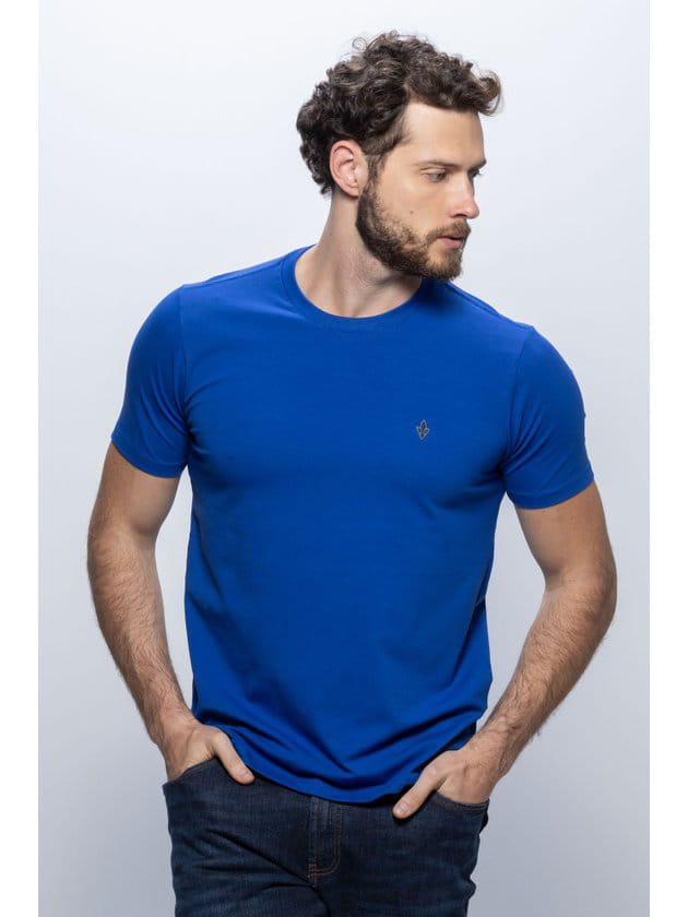 CAMISETA MASCULINA REGULAR MANGA CURTA DLZ AZUL OCEAN