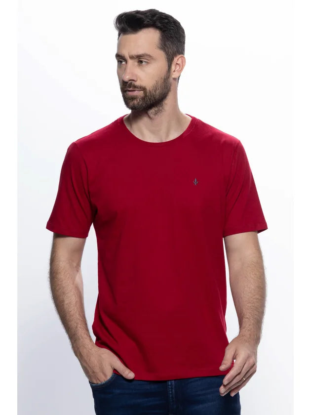 CAMISETA MASCULINA REGULAR MANGA CURTA DLZ VERMELHO MADRI