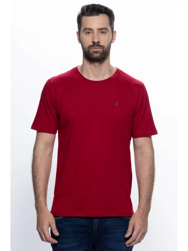 CAMISETA MASCULINA REGULAR MANGA CURTA DLZ VERMELHO MADRI