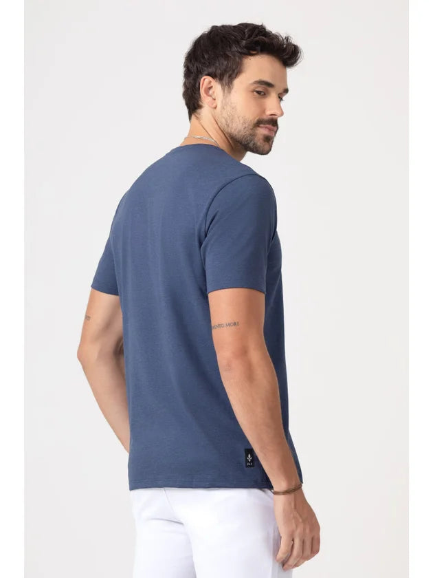 CAMISETA MASCULINA REGULAR MANGA CURTA DLZ AZUL ESCURO