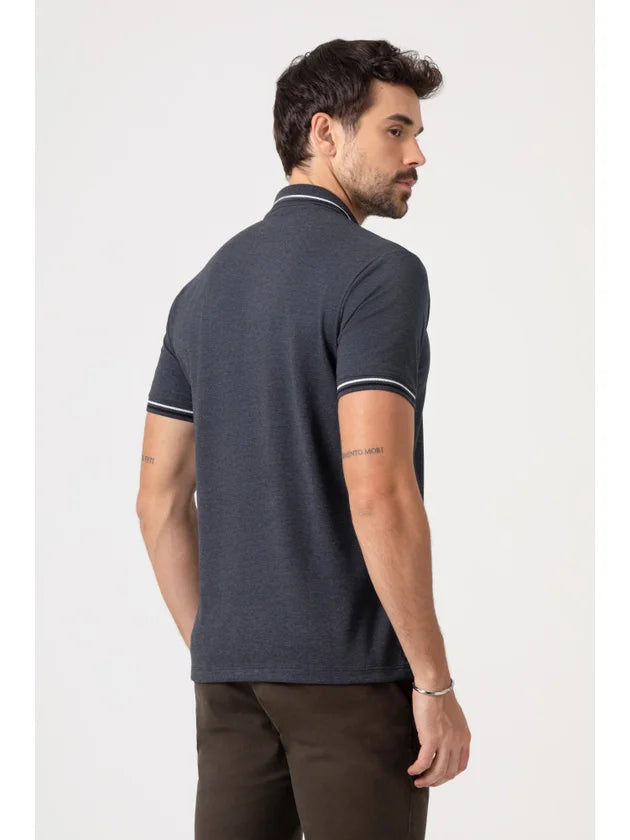 POLO MASCULINA REGULAR CURTA DLZ PRETO